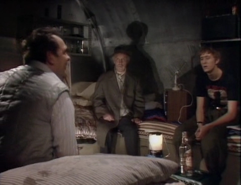 The Trotter family in the shelter from The Russians are Coming - Only Fools and Horses